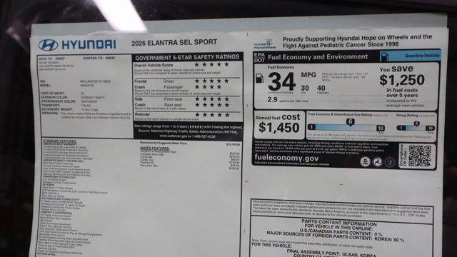 2026 Hyundai ELANTRA SEL Sport