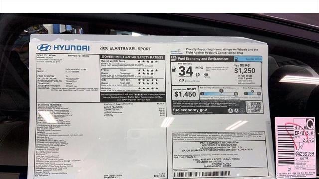 2026 Hyundai ELANTRA SEL Sport