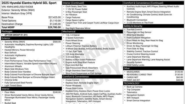 2025 Hyundai ELANTRA Hybrid SEL Sport
