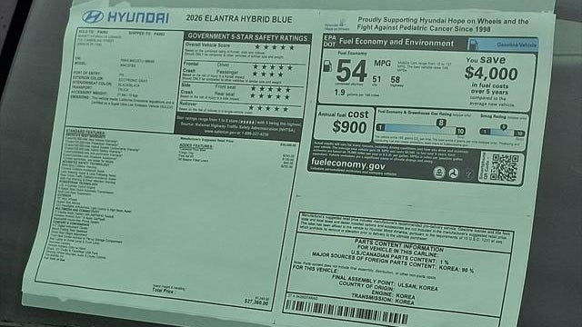 2026 Hyundai ELANTRA Hybrid Blue