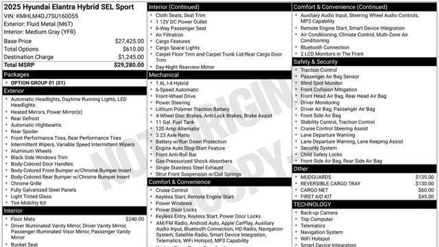 2025 Hyundai ELANTRA Hybrid SEL Sport