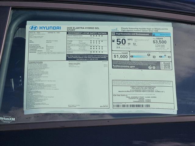 2026 Hyundai Elantra - $26,002