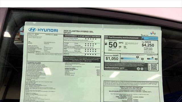 2025 Hyundai ELANTRA Hybrid SEL Sport