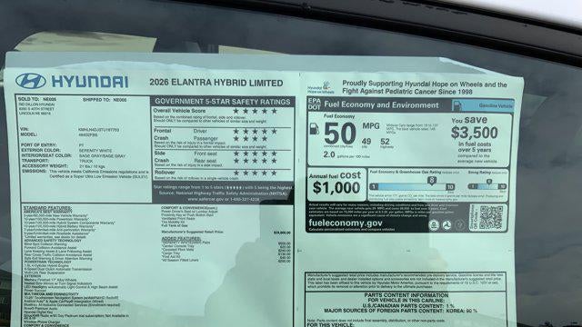 2026 Hyundai ELANTRA Hybrid Limited