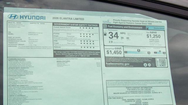 2026 Hyundai ELANTRA Limited