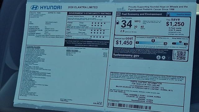 2026 Hyundai ELANTRA Limited