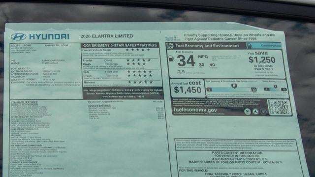 2026 Hyundai ELANTRA Limited