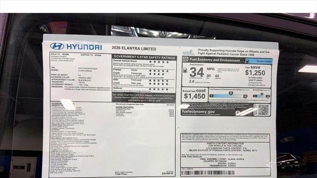 2026 Hyundai ELANTRA Limited