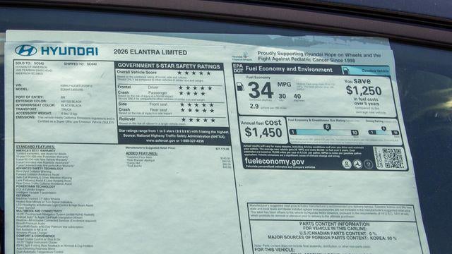 2026 Hyundai ELANTRA Limited