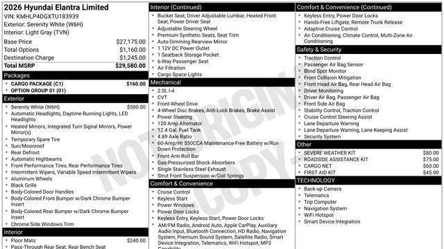 2026 Hyundai ELANTRA Limited
