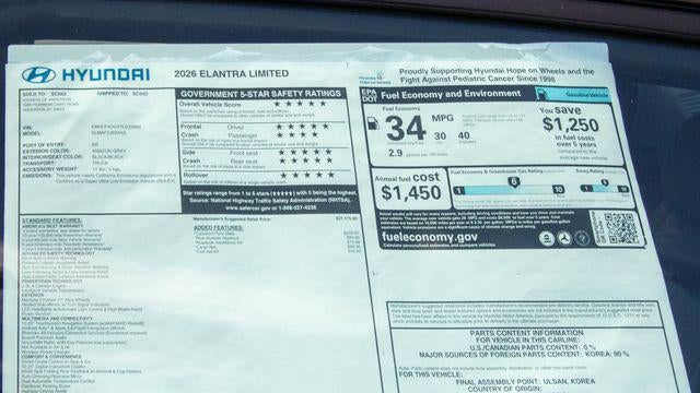 2026 Hyundai ELANTRA Limited