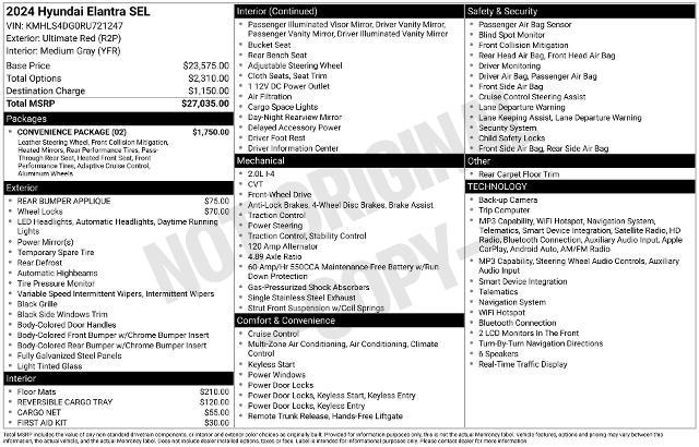 2024 Hyundai Elantra - $21,500