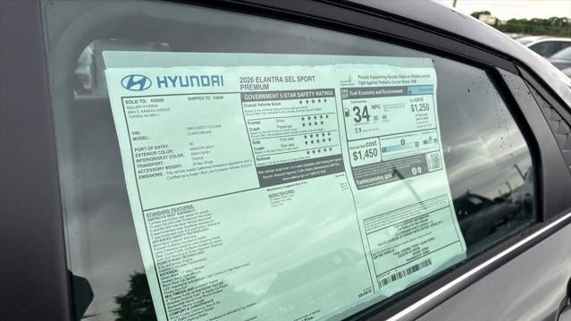 2026 Hyundai ELANTRA SEL Sport Premium