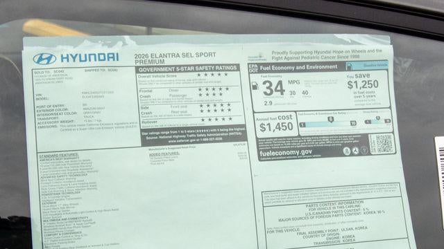 2026 Hyundai ELANTRA SEL Sport Premium