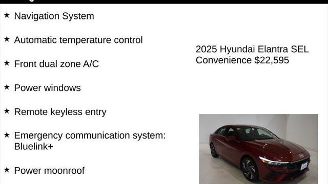 2025 Hyundai ELANTRA SEL Convenience