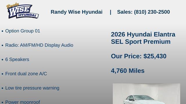 2026 Hyundai ELANTRA SEL Sport Premium
