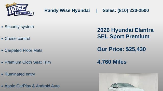 2026 Hyundai ELANTRA SEL Sport Premium