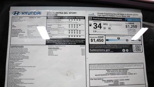 2026 Hyundai ELANTRA SEL Sport Premium
