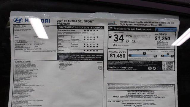 2026 Hyundai ELANTRA SEL Sport Premium