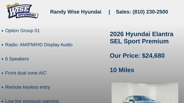 2026 Hyundai ELANTRA SEL Sport Premium