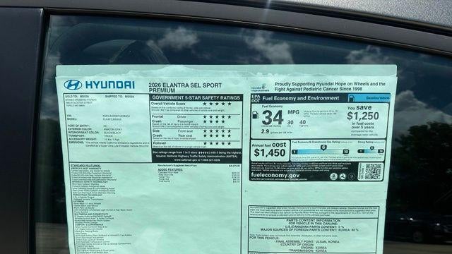 2026 Hyundai ELANTRA SEL Sport Premium