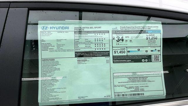 2026 Hyundai ELANTRA SEL Sport Premium