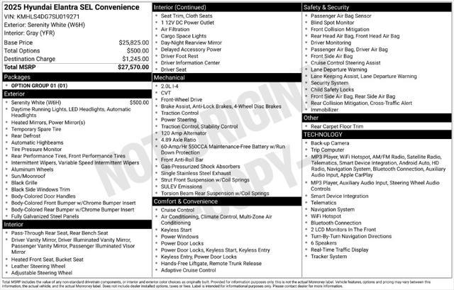2025 Hyundai Elantra - $18,995