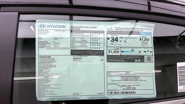 2026 Hyundai ELANTRA SEL Sport Premium