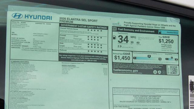 2026 Hyundai ELANTRA SEL Sport Premium