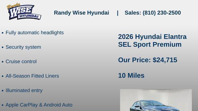 2026 Hyundai ELANTRA SEL Sport Premium
