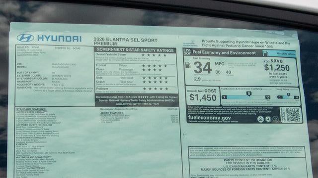 2026 Hyundai ELANTRA SEL Sport Premium