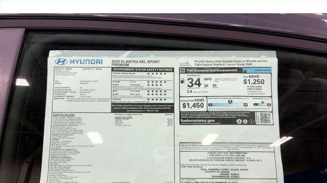 2026 Hyundai ELANTRA SEL Sport Premium