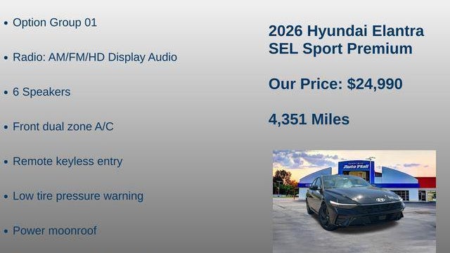 2026 Hyundai ELANTRA SEL Sport Premium