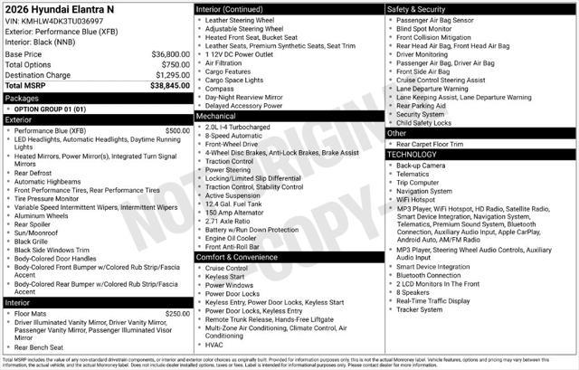2026 Hyundai Elantra - $35,986
