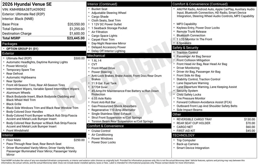 2026 Hyundai Venue - $23,445