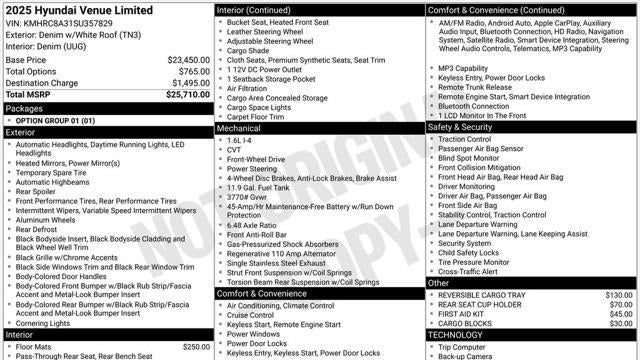 2025 Hyundai VENUE Limited