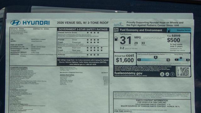 2026 Hyundai VENUE SEL