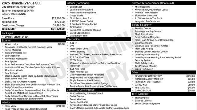 2025 Hyundai VENUE SEL