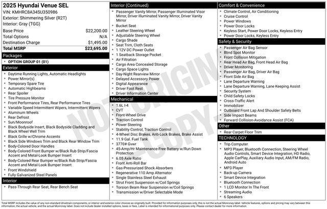 2025 Hyundai Venue - $18,328