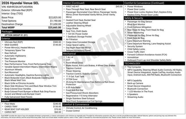 2026 Hyundai Venue - $21,688