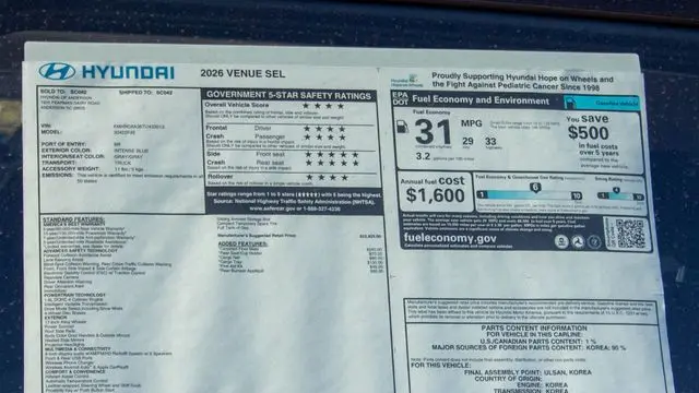 2026 Hyundai VENUE SEL
