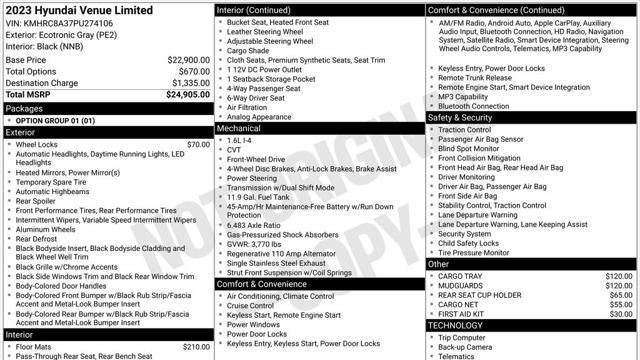 2023 Hyundai VENUE Limited