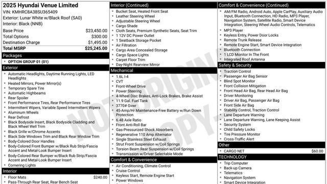 2025 Hyundai VENUE Limited