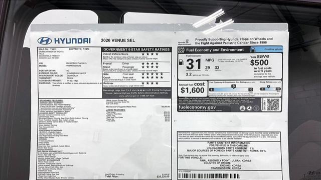 2026 Hyundai VENUE SEL