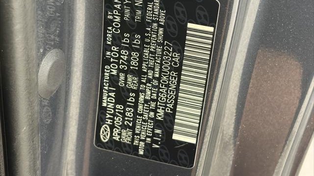 2019 Hyundai VELOSTER 2.0L