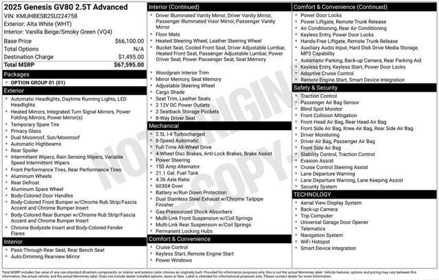 2025 Genesis GV80 - $51,886