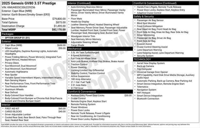 2025 Genesis GV80 - $63,989