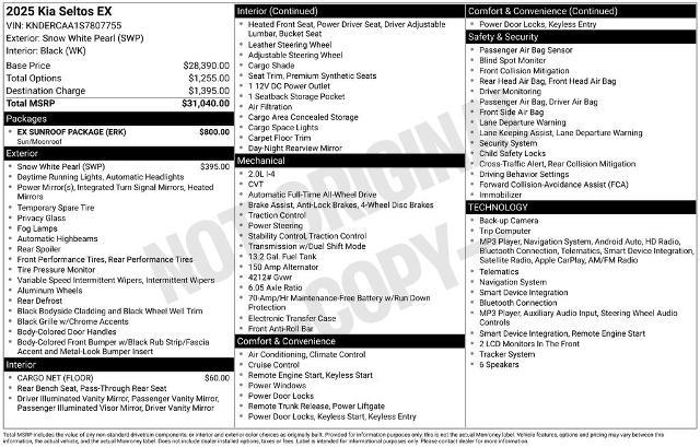 2025 Kia Seltos - $24,900