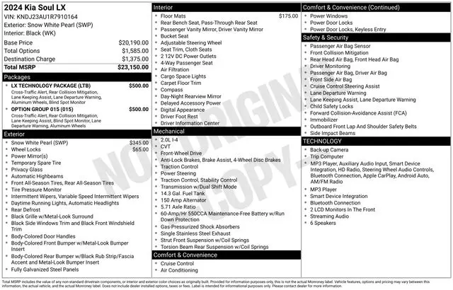 2024 Kia Soul - $19,115