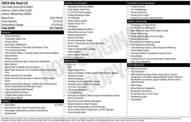 2024 Kia Soul - $17,888